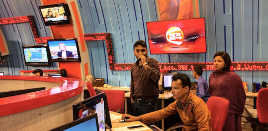 TV newsroom in Bangladesh - image by Media Helping Media